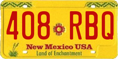 NM license plate 408RBQ