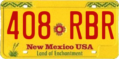 NM license plate 408RBR