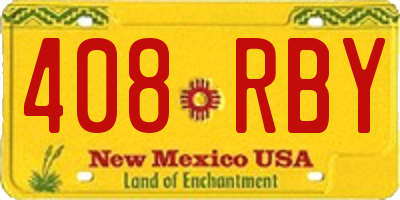 NM license plate 408RBY
