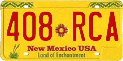 NM license plate 408RCA