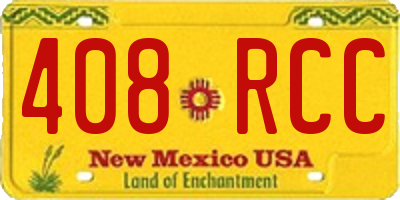 NM license plate 408RCC