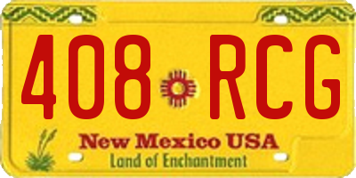 NM license plate 408RCG