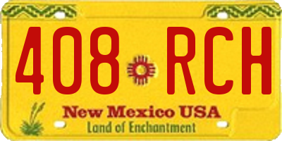 NM license plate 408RCH