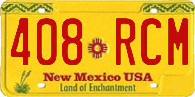 NM license plate 408RCM