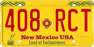 NM license plate 408RCT