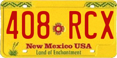 NM license plate 408RCX