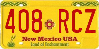 NM license plate 408RCZ