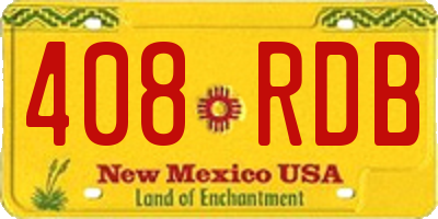 NM license plate 408RDB