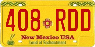 NM license plate 408RDD