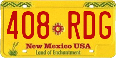 NM license plate 408RDG