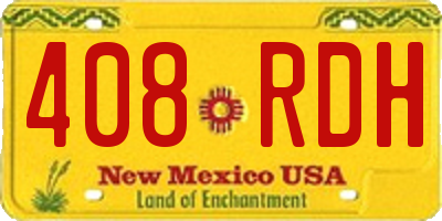 NM license plate 408RDH