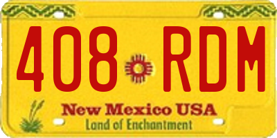 NM license plate 408RDM