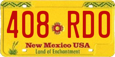 NM license plate 408RDO