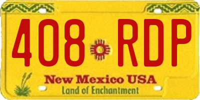 NM license plate 408RDP