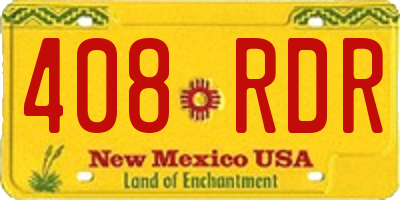 NM license plate 408RDR