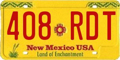 NM license plate 408RDT