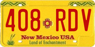 NM license plate 408RDV