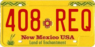 NM license plate 408REQ