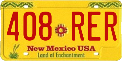 NM license plate 408RER