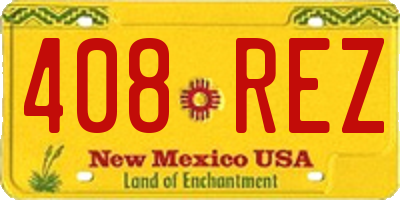 NM license plate 408REZ