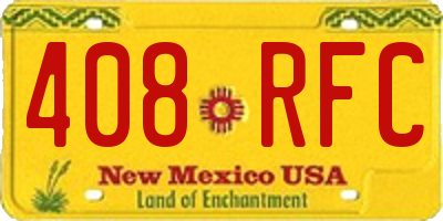 NM license plate 408RFC