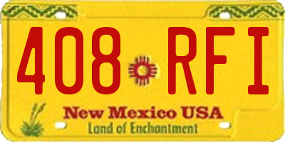NM license plate 408RFI