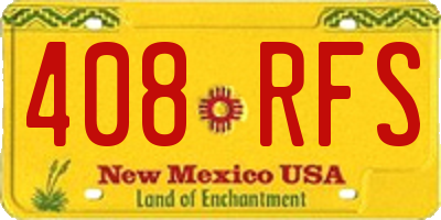 NM license plate 408RFS