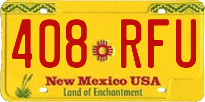 NM license plate 408RFU