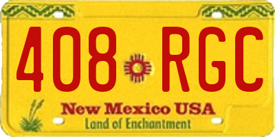 NM license plate 408RGC