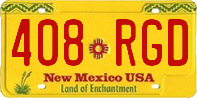 NM license plate 408RGD