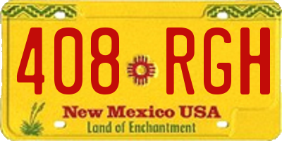 NM license plate 408RGH