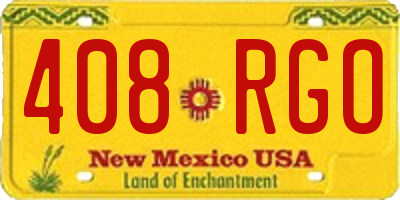 NM license plate 408RGO