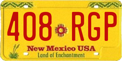 NM license plate 408RGP