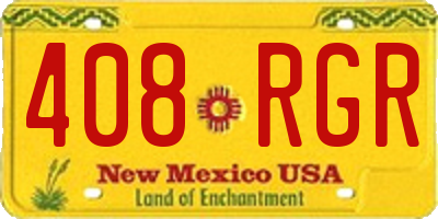 NM license plate 408RGR