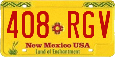 NM license plate 408RGV