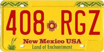 NM license plate 408RGZ