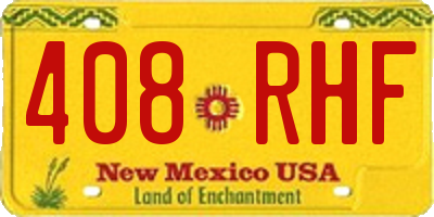 NM license plate 408RHF