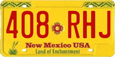 NM license plate 408RHJ