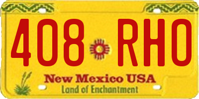NM license plate 408RHO