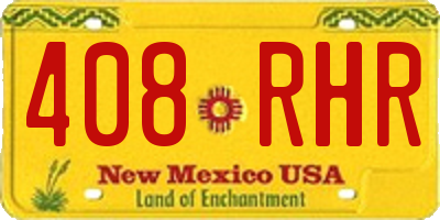 NM license plate 408RHR