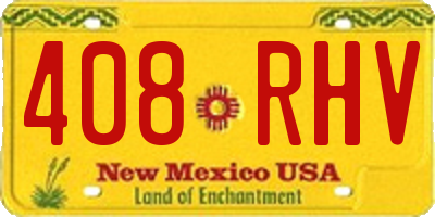 NM license plate 408RHV