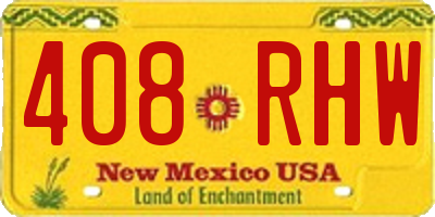 NM license plate 408RHW