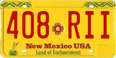 NM license plate 408RII