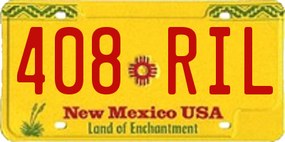 NM license plate 408RIL