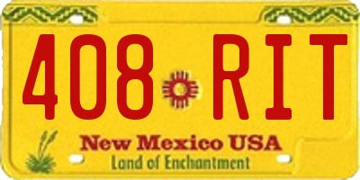 NM license plate 408RIT