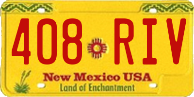 NM license plate 408RIV