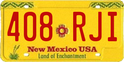 NM license plate 408RJI