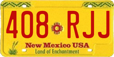 NM license plate 408RJJ