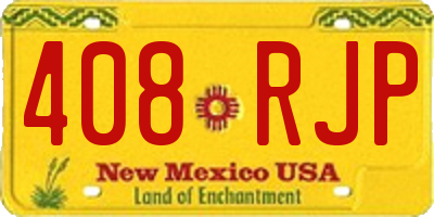 NM license plate 408RJP