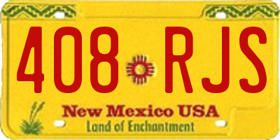 NM license plate 408RJS